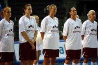 Latvijas sieviešu basketbola izlase Eiropas čempionāta spēlē pārliecinoši uzvar Lietuvu