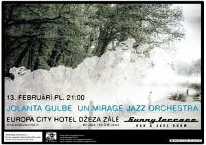 Jolanta Gulbe  un "Mirage Jazz Orchestra" koncertēs "SUNNY TERRACE"