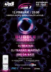 Klubā “BIG7” notiks burbuļu ballīte “BUBBLE MADNESS”
