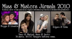 Notiks konkurss skolu vecuma jauniešiem “Miss un Misters Jūrmala 2010”