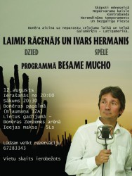 Dziedātājs Laimis Rācenājs kopā ar ģitāristu Ivaru Hermani uzstāsies ar koncertprogrammu "Besame mucho"