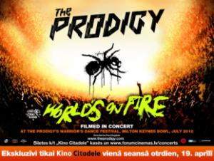 Demonstrēs grupas "The Prodigy" koncertfilmu