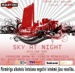 Bārs „Skyline” aicina uz modes skati „Sky at Night” ietvaros