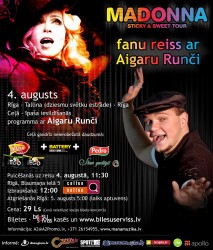 Notiks fanu reiss uz Madonnas koncertu Tallinā