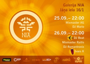 Pasākumi galerijā NIA šajā nedēļas nogalē