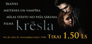 Cinamon pirms „Jauns mēness” pirmizrādes piedāvā noskatīties sāgas pirmo filmu „Krēsla”