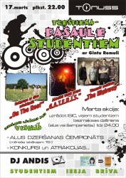 Klubs “Tonuss” aicina uz regulāro studentu sarīkojumu