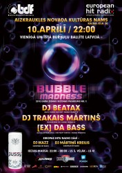 Aizklauklē norisināsies burbuļu ballīte “BUBBLE MADNESS”