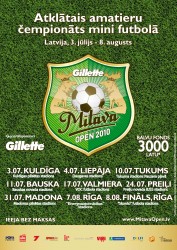 Atklātais amatieru čempionāts „Mītava Open 2010" izziņo posmu pilsētas un finālu „Skonto" futbola stadionā