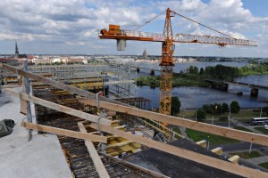 Foto: Gaismas pils būvniecības darbi